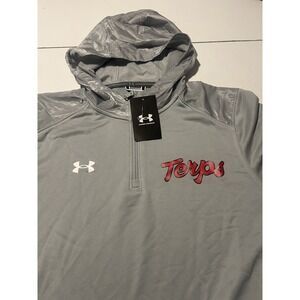 Under Armour Command Hoodie Men S Gray 1/4 Zip Pullover Maryland Gym NEW S Terps
